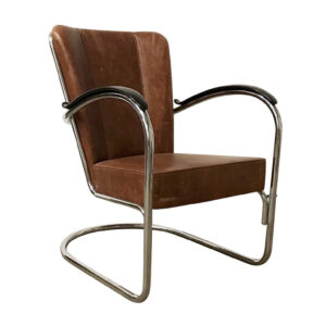 412 Easy Chair in Vintage Brown Leather