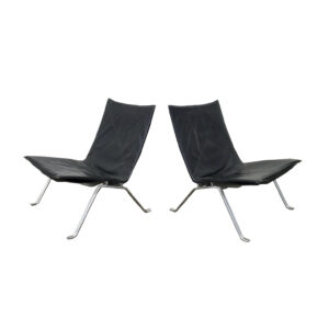 Set-2 PK22 Lounge in Black Leather