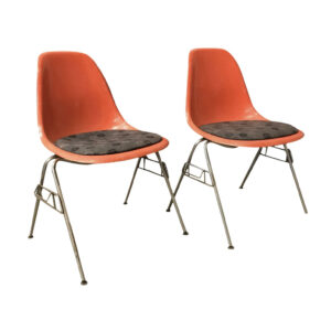 1 DSS Fiberglass Stacking Chairs & Pillow, Ray & Charles Eames