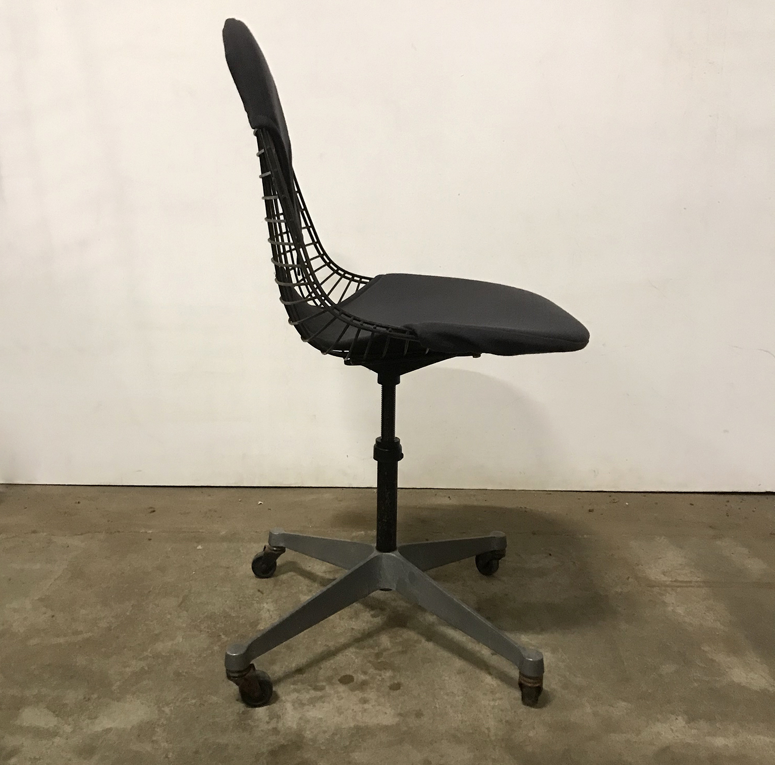 Black DKR Dark Grey Upholstery Eames, Herman Miller Office base wheels - Image 3