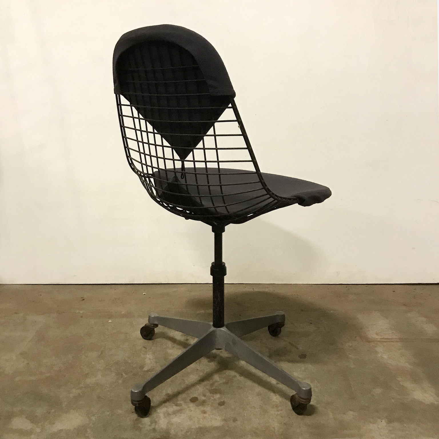 Black DKR Dark Grey Upholstery Eames, Herman Miller Office base wheels - Image 4