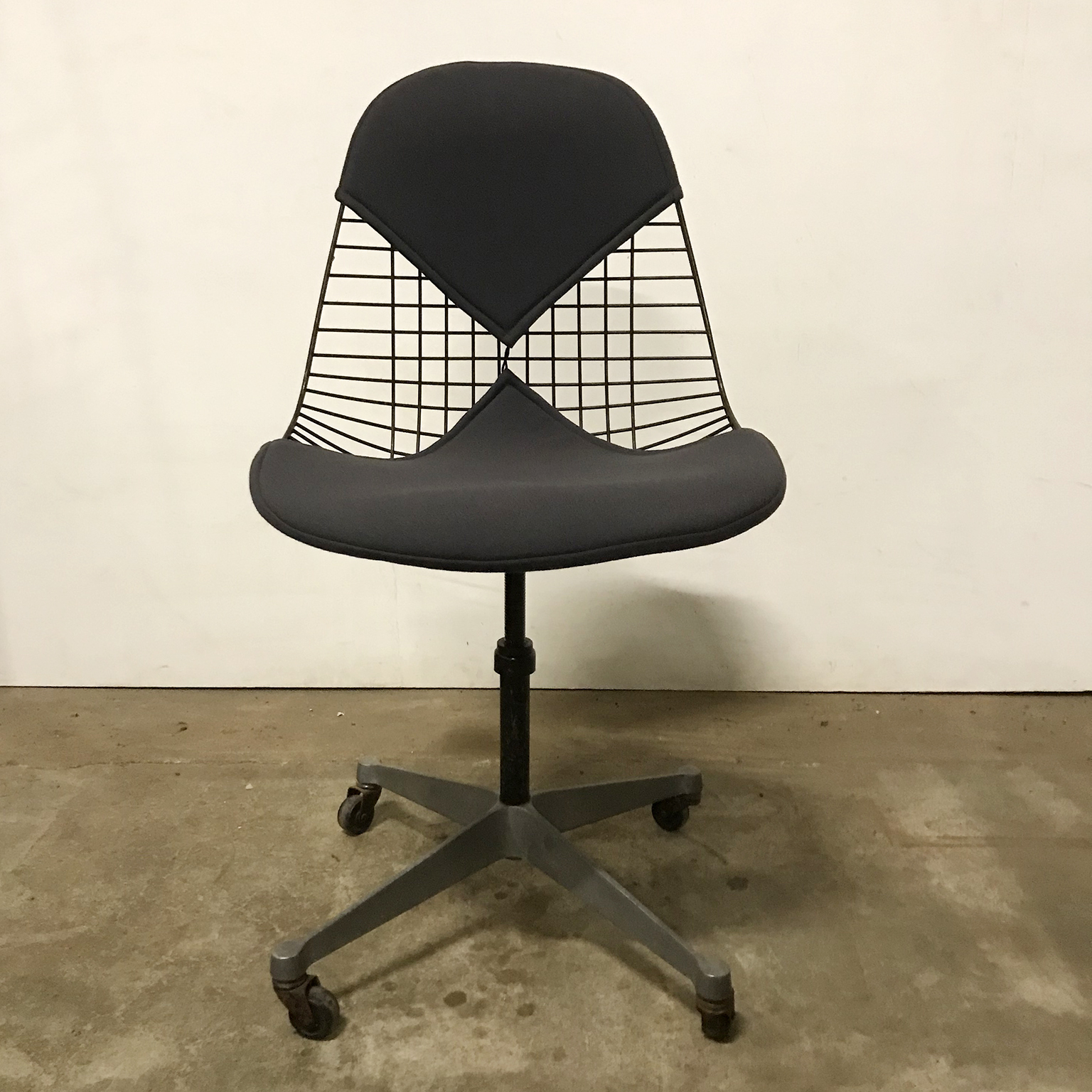 Black DKR Dark Grey Upholstery Eames, Herman Miller Office base wheels - Image 6