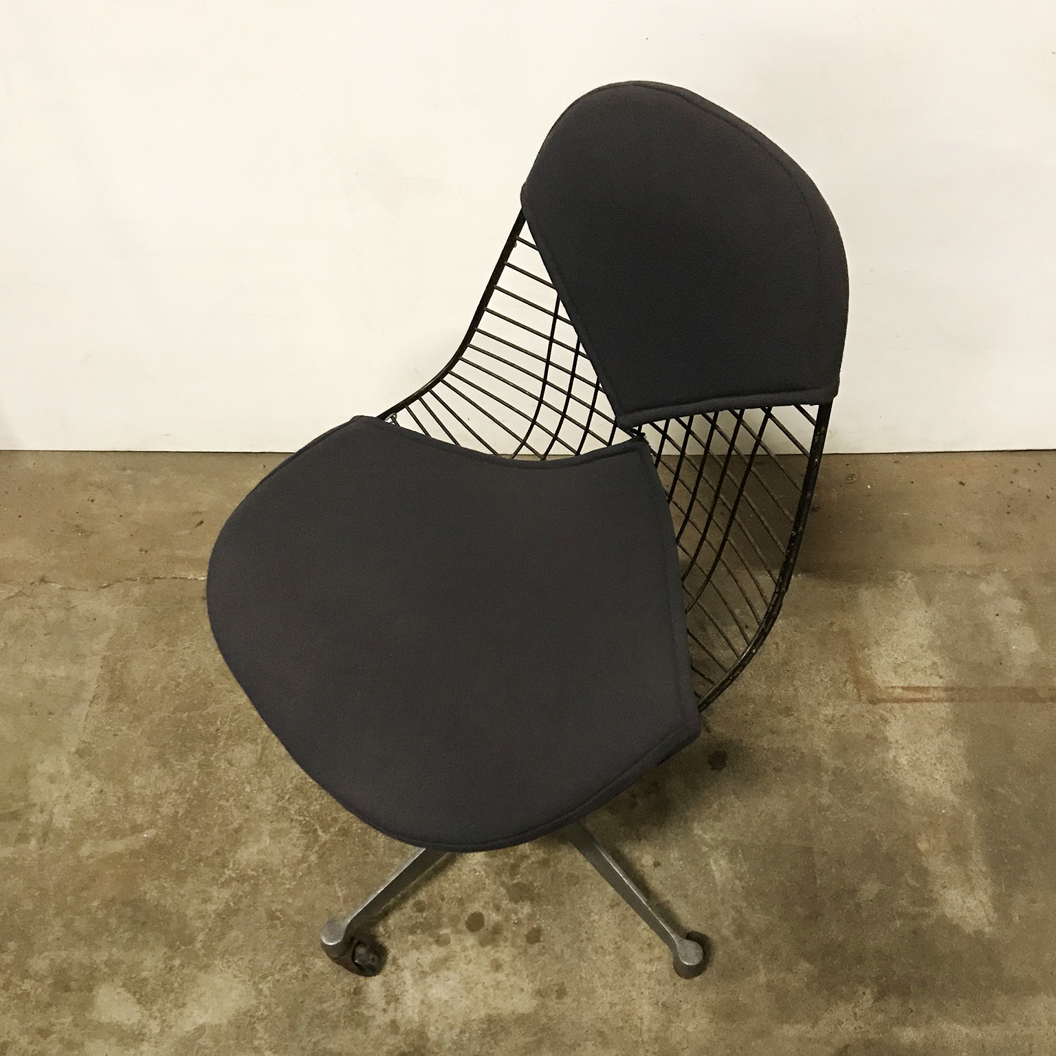 Black DKR Dark Grey Upholstery Eames, Herman Miller Office base wheels - Image 7