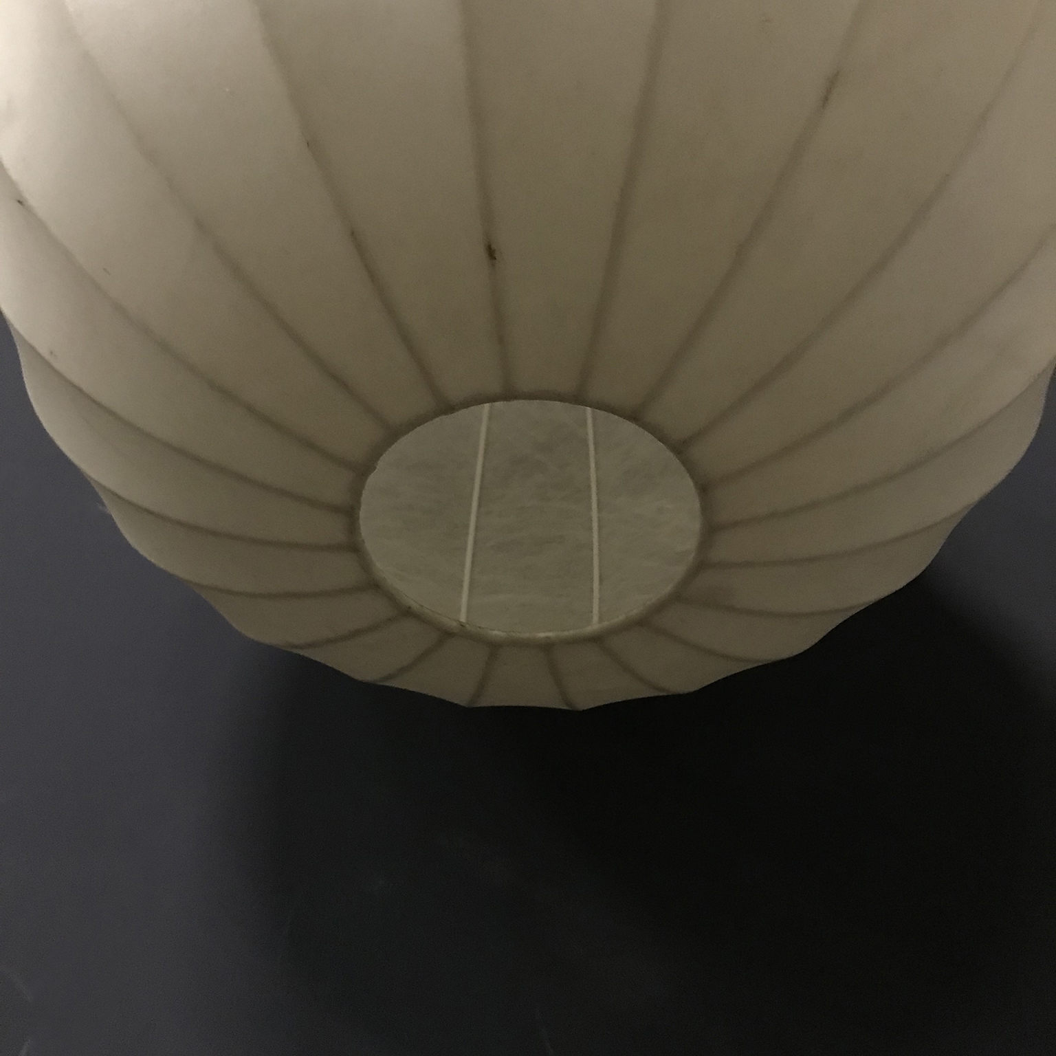 Spherical Cocoon Warm Light Pendant Lamp Plastic on Thin Metal Frame - Image 12