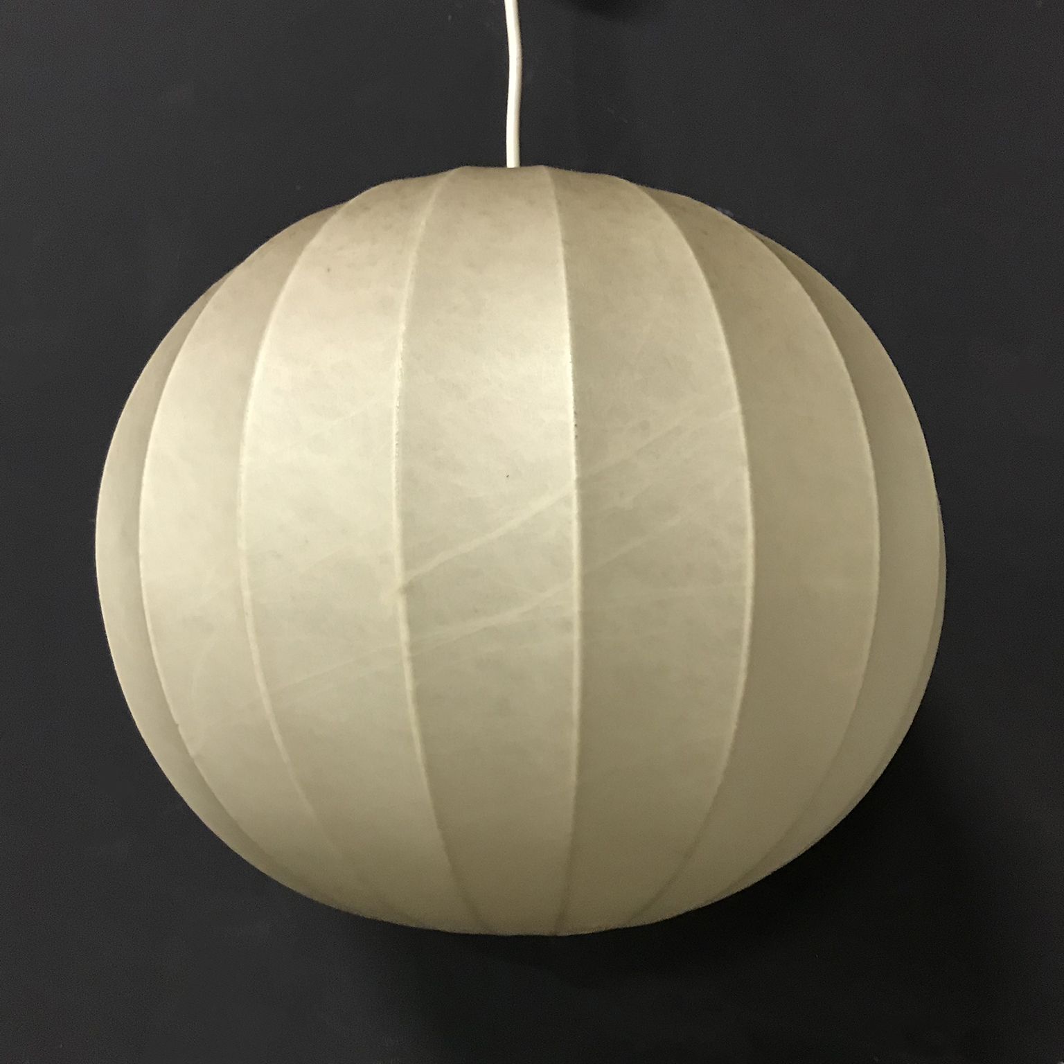 Spherical Cocoon Warm Light Pendant Lamp Plastic on Thin Metal Frame - Image 4