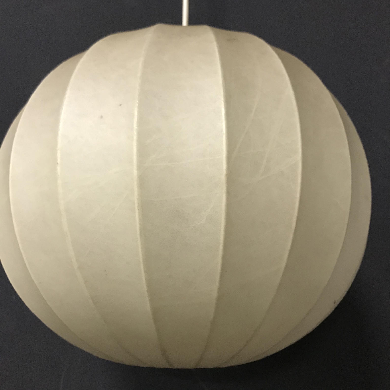 Spherical Cocoon Warm Light Pendant Lamp Plastic on Thin Metal Frame - Image 8