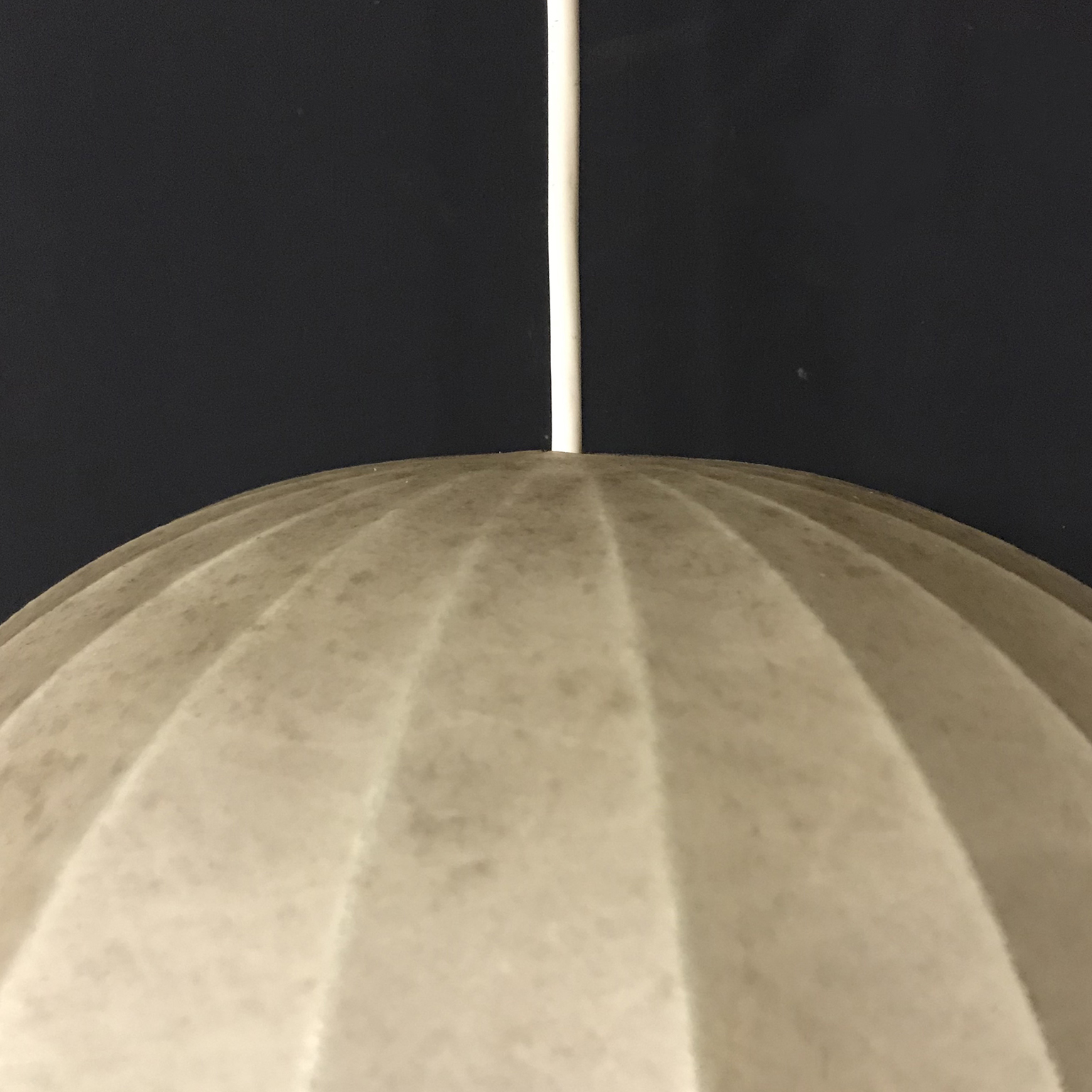 Spherical Cocoon Warm Light Pendant Lamp Plastic on Thin Metal Frame - Image 9