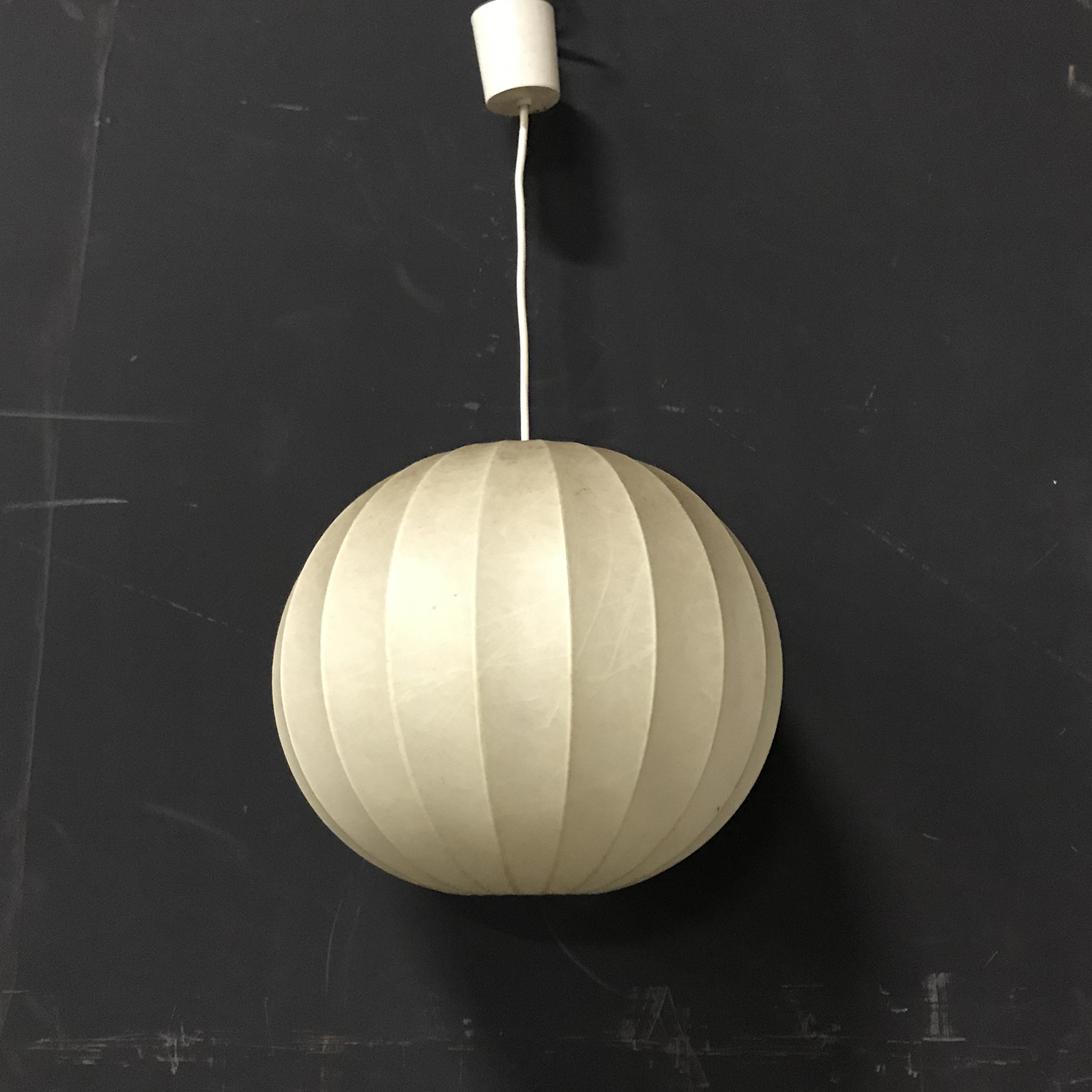 Spherical Cocoon Warm Light Pendant Lamp Plastic on Thin Metal Frame - Image 10