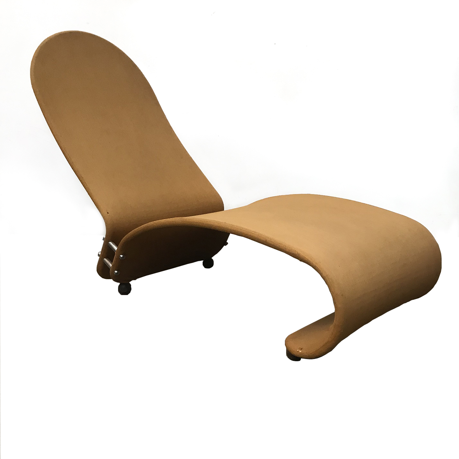 1973, Verner Panton, 1-2-3 Serie, Chaise Longue in Ochre Fabric