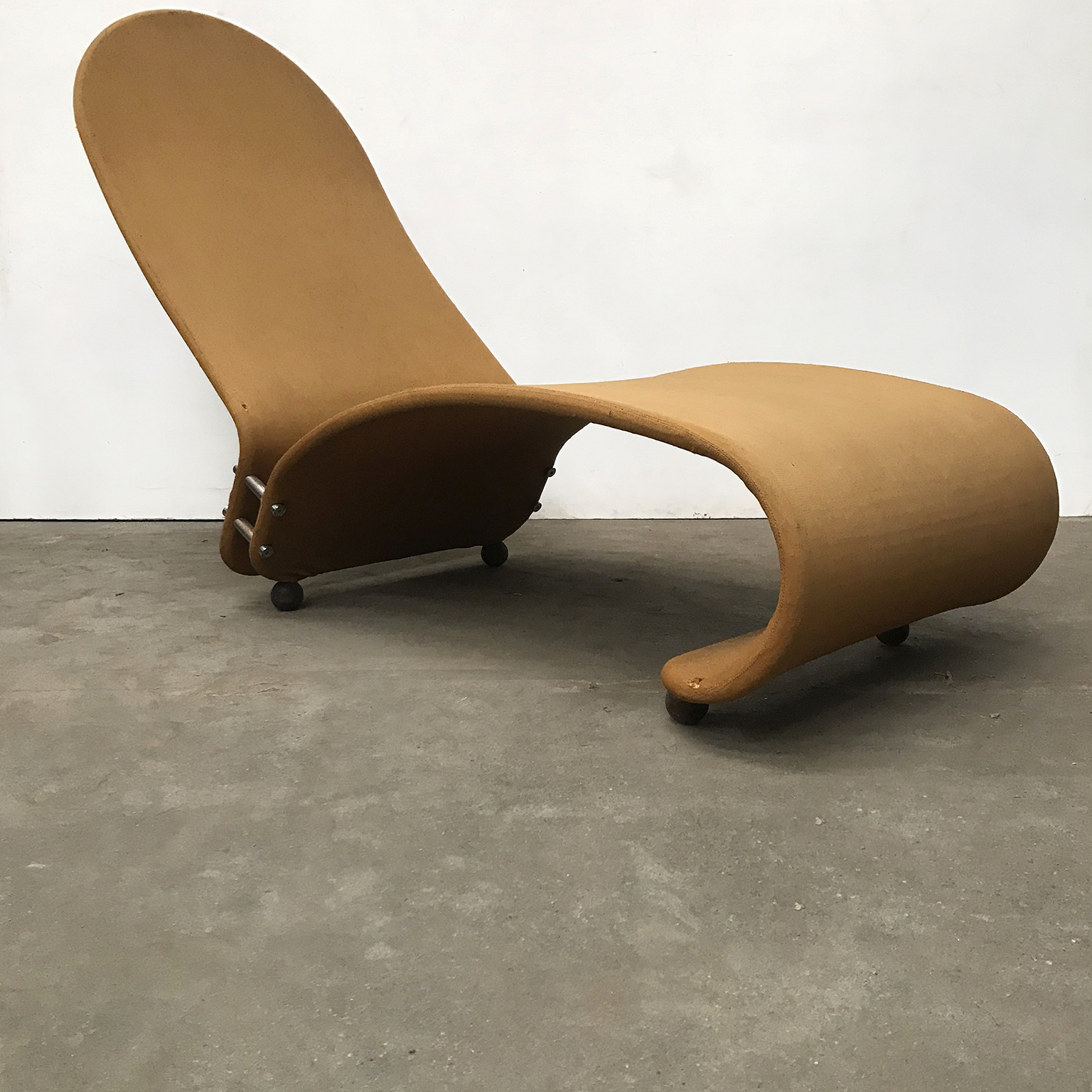 1973, Verner Panton, 1-2-3 Serie, Chaise Longue in Ochre Fabric - Image 11