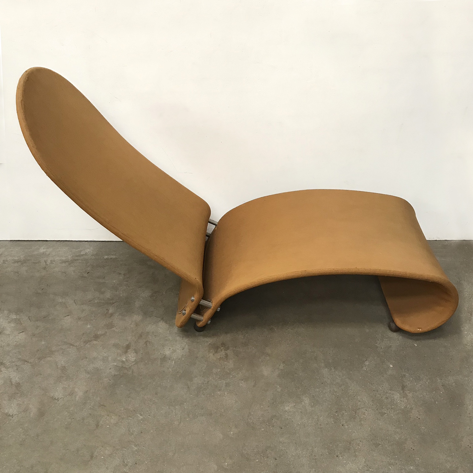 1973, Verner Panton, 1-2-3 Serie, Chaise Longue in Ochre Fabric - Image 6