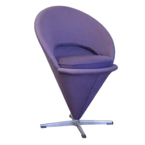 Cone Chair in Original Purple Linen Fabric, Verner Panton, Rosenthal