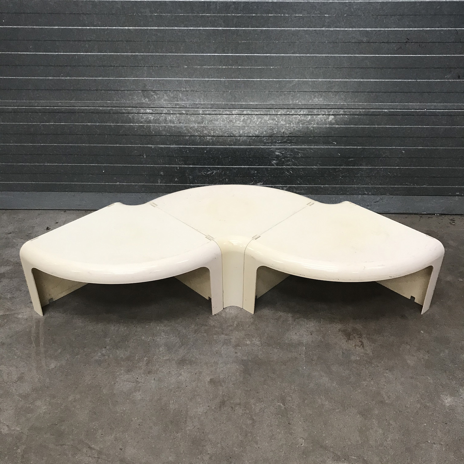 Three Half Round Plastic Side Tables in Off-White - Image 14