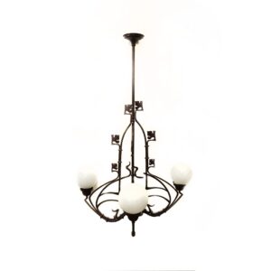 Beautiful, Classic, Jugenstill, Cast Iron, Hanging Lamp