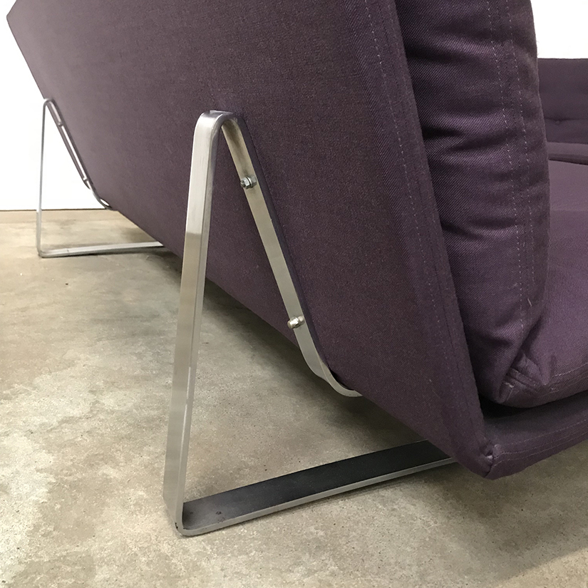3-Seat Kho Liang Ie Couch C 683 Artifort Purple, Chrome Base - Image 9