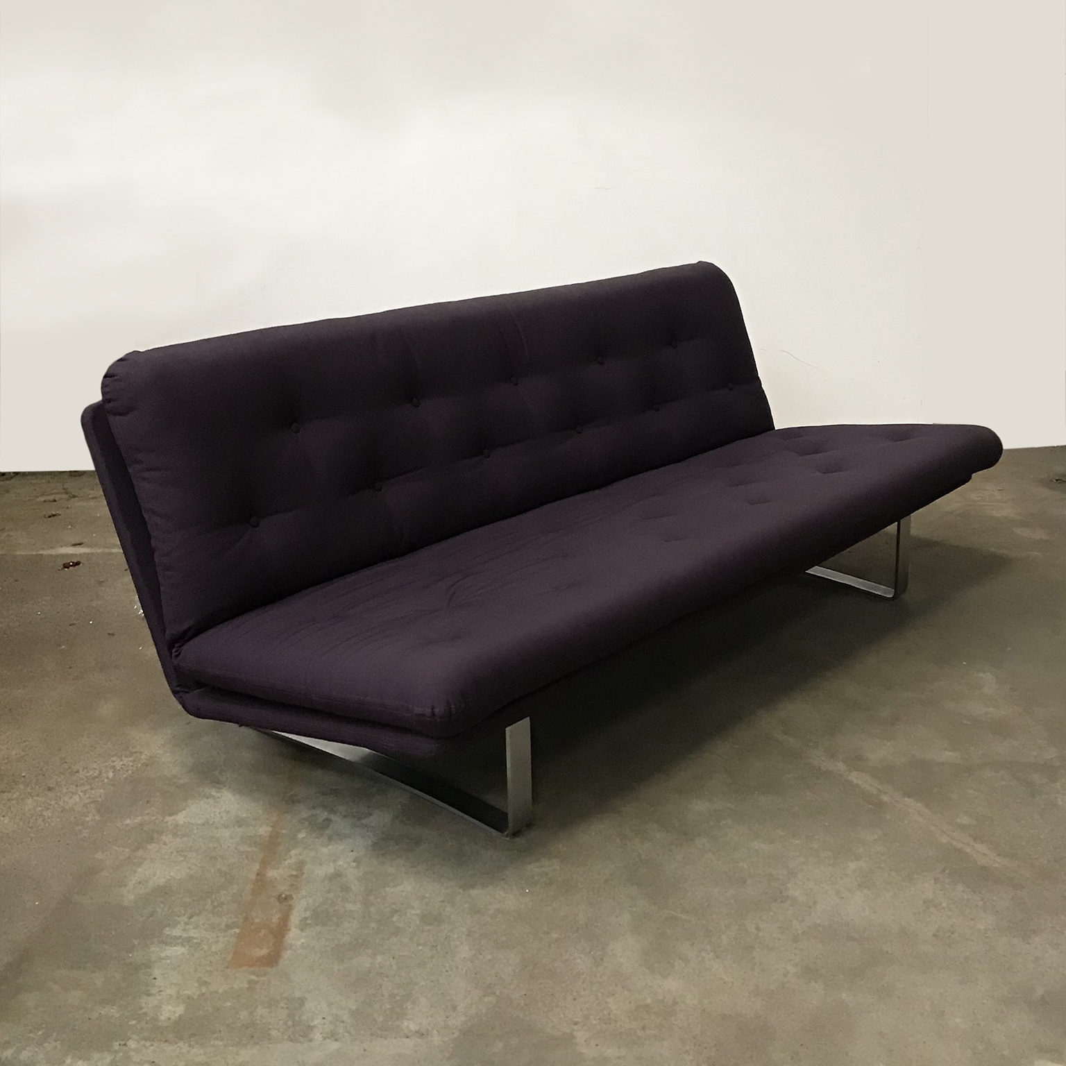 3-Seat Kho Liang Ie Couch C 683 Artifort Purple, Chrome Base - Image 2