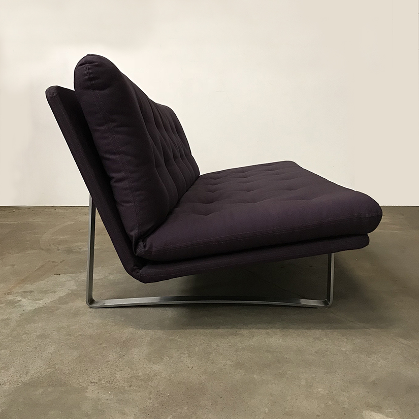 3-Seat Kho Liang Ie Couch C 683 Artifort Purple, Chrome Base - Image 7