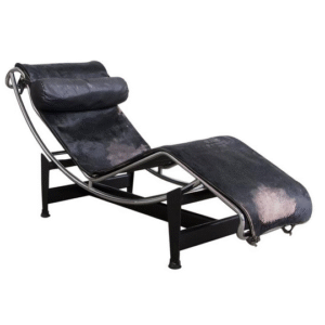 Very Early Chrome LC 4 with Black Pony Skin, Corbusier, Cassina