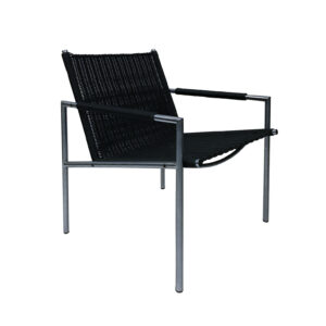 Very Rare SZ01 Tubular Easy Chair Martin Visser in Black Artificial Cane Upholstery