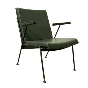 Oase Chair Original Green Leatherette, Wim Rietveld for Ahrend