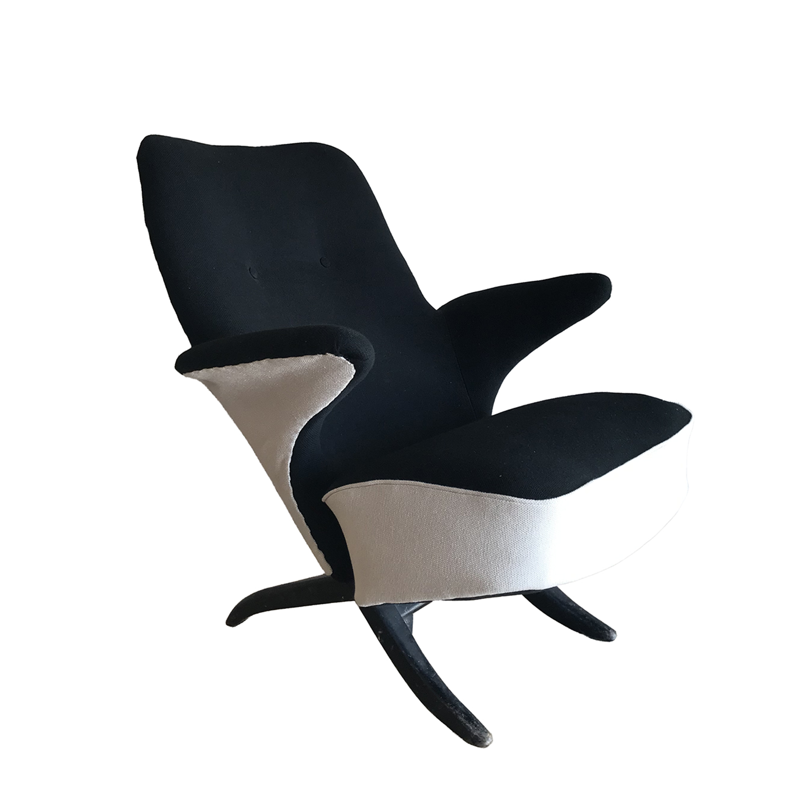 Pinguin Chair, Theo Ruth, in Black White