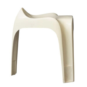 Plastic Organic Stool in White