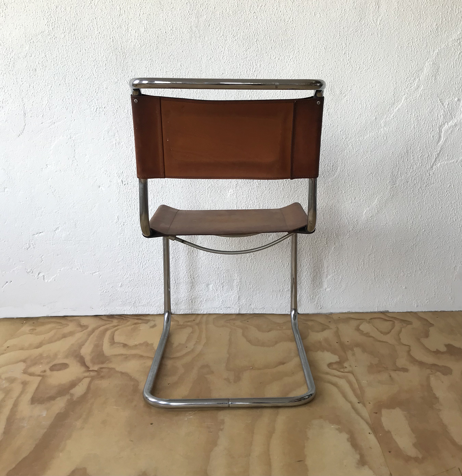 Rectangle Tube Dining Chair S33 with Natural Leather by Marcel Breuer / Mart Stam for Thonet - Image 4