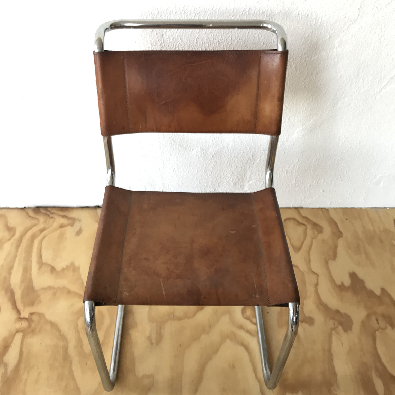 Rectangle Tube Dining Chair S33 with Natural Leather by Marcel Breuer / Mart Stam for Thonet - Image 6