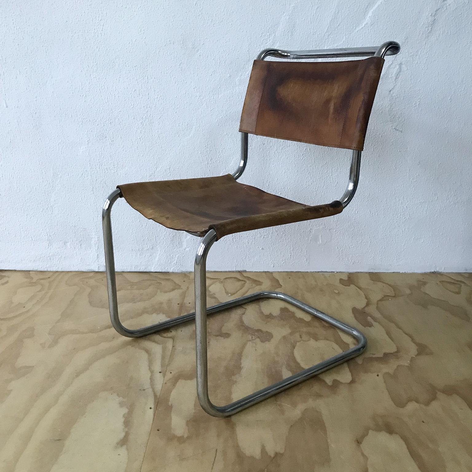 Rectangle Tube Dining Chair S33 with Natural Leather by Marcel Breuer / Mart Stam for Thonet - Image 12