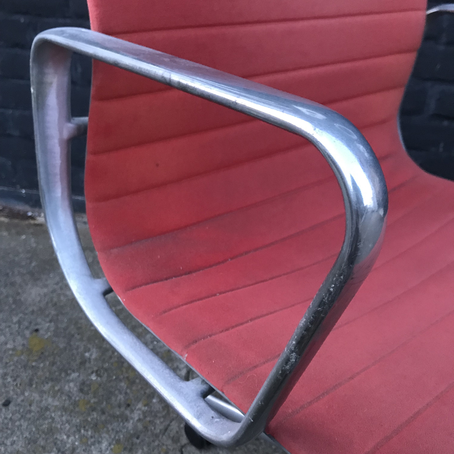 Red Adjustable Tilt Office Chair with Five Wheels, Ray & Charles Eames - Image 11