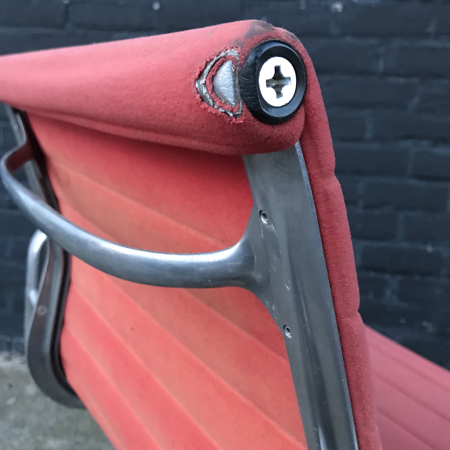 Red Adjustable Tilt Office Chair with Five Wheels, Ray & Charles Eames - Image 12