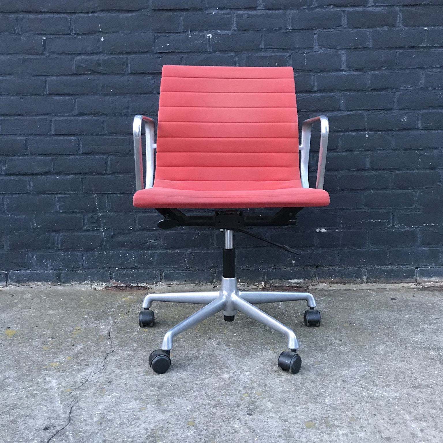 Red Adjustable Tilt Office Chair with Five Wheels, Ray & Charles Eames - Image 7