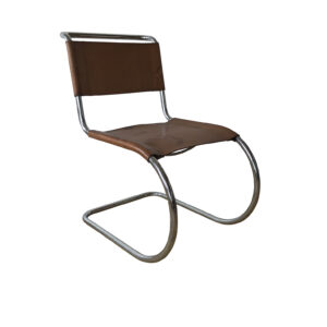 Ludwig Mies van der Rohe for Knoll International, Dining Chair / Side chair MR10,  Natural Leather