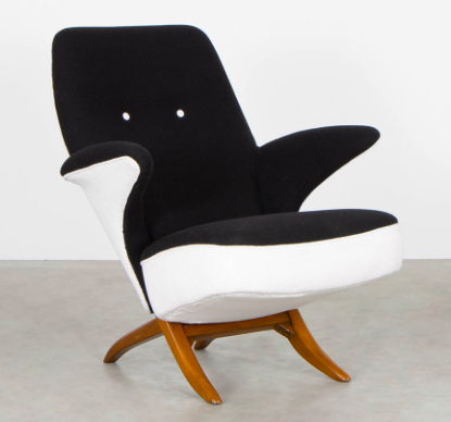 Pinguin Chair, Theo Ruth, in Black White - Image 2