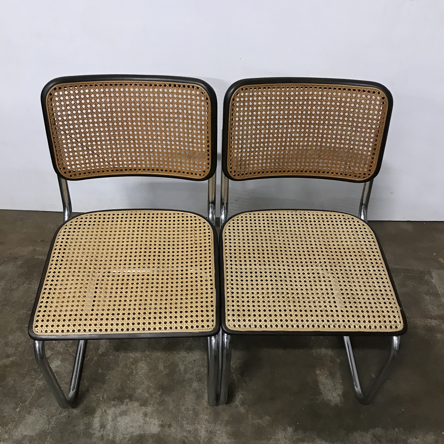 Set Original Early S32 in Wicker and Black, Thonet, Marcel Breuer - Image 3