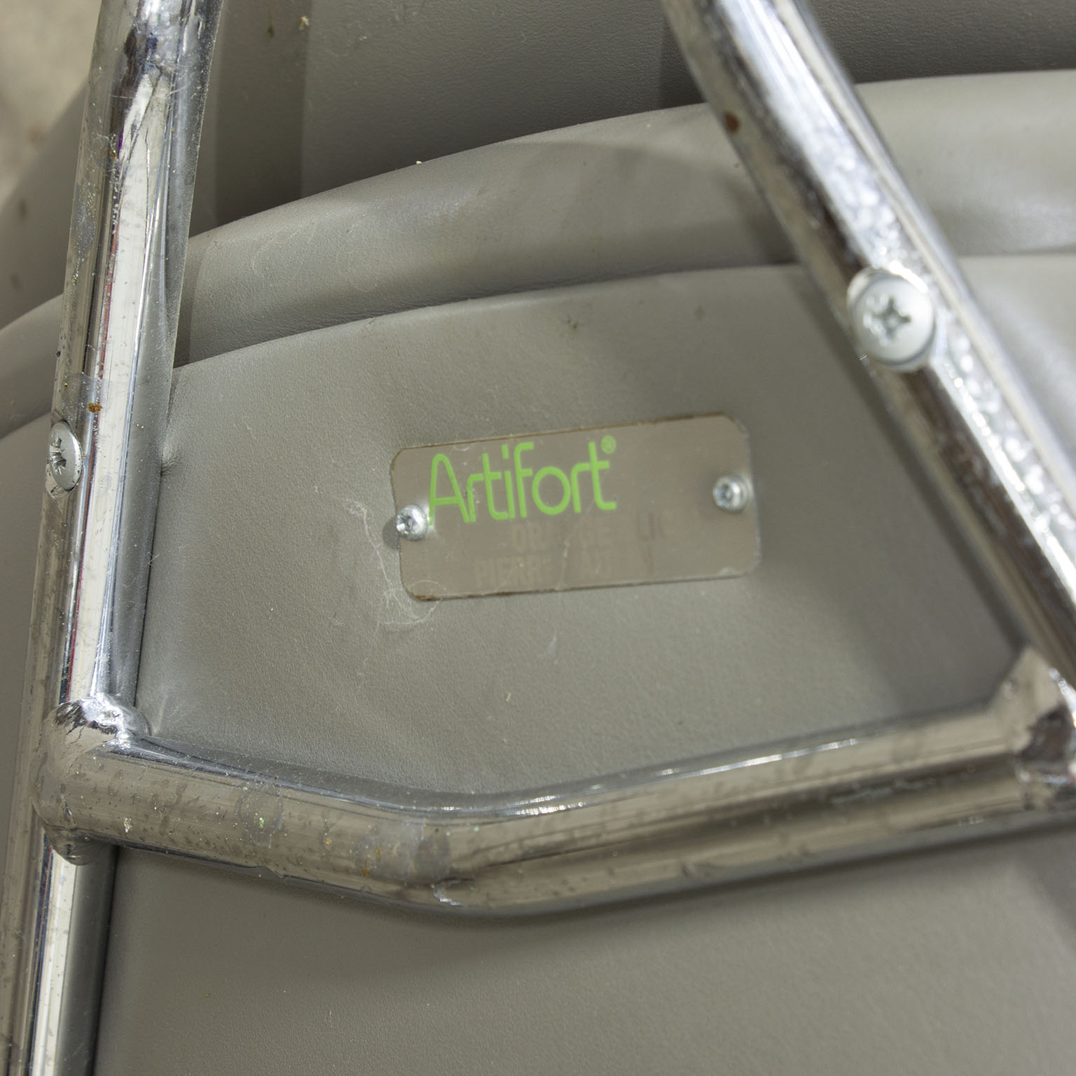 Silver Grey Leather Slice Chair, Pierre Paulin, Artifort - Image 11