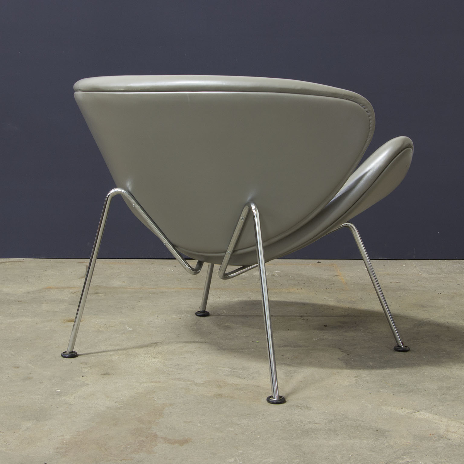 Silver Grey Leather Slice Chair, Pierre Paulin, Artifort - Image 3