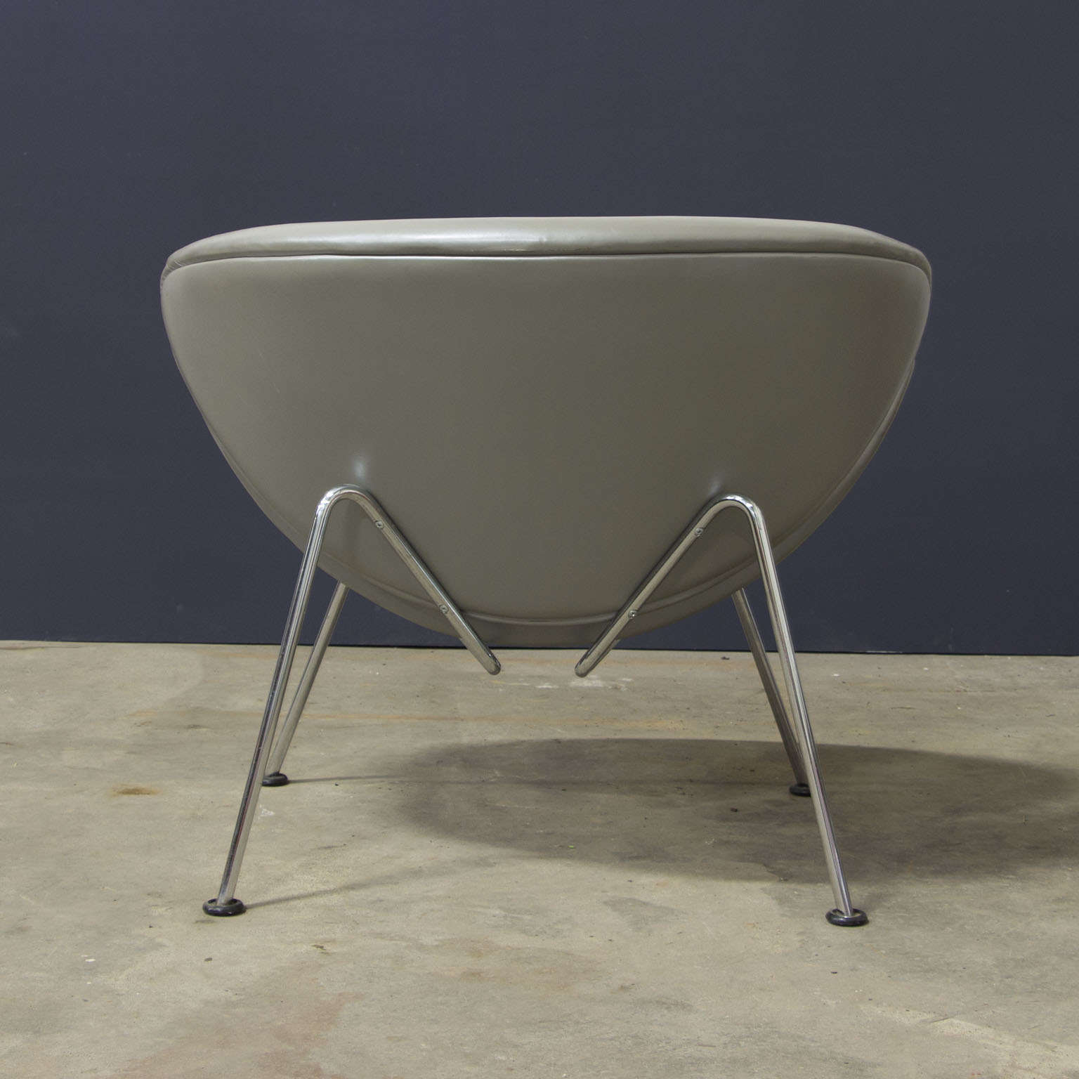 Silver Grey Leather Slice Chair, Pierre Paulin, Artifort - Image 4