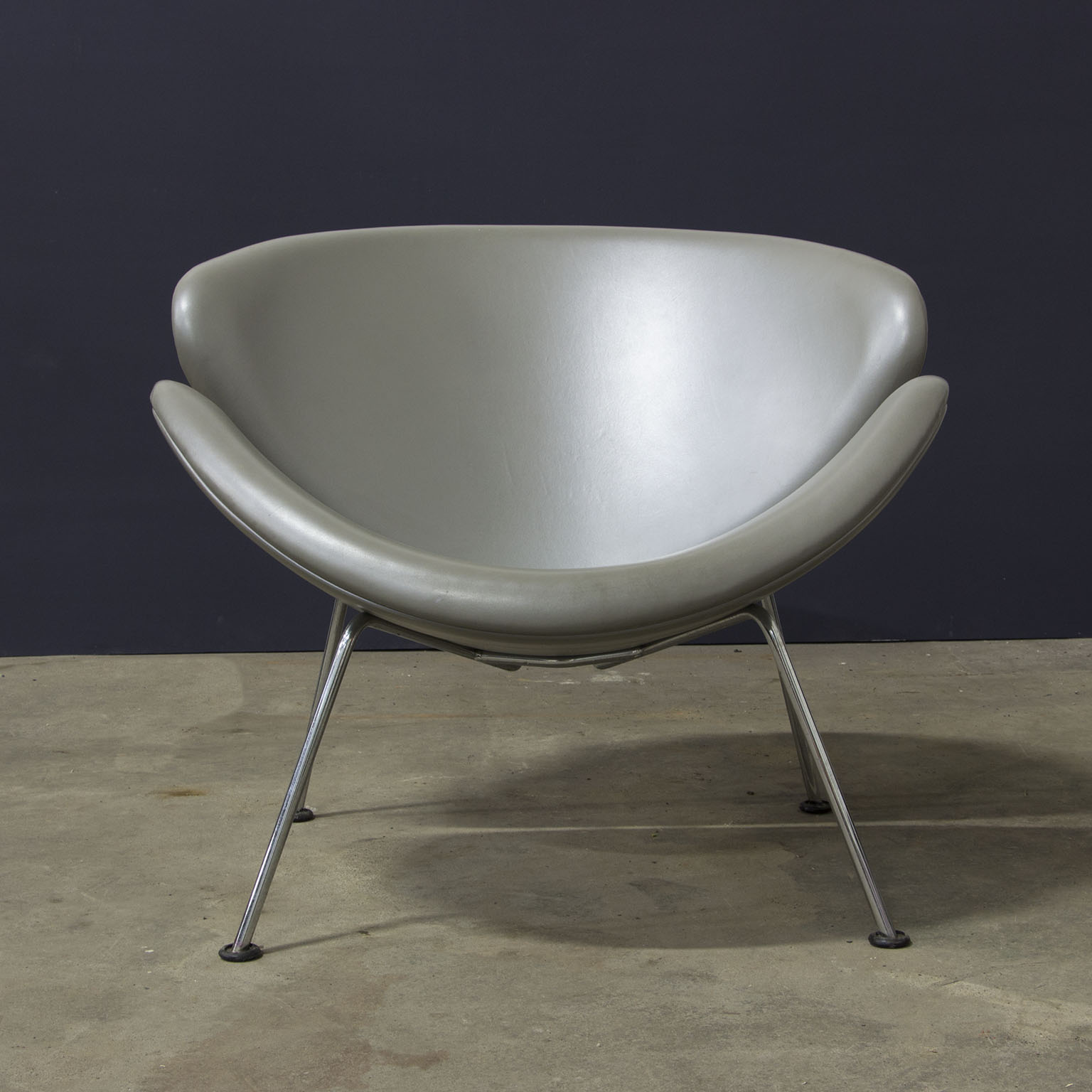 Silver Grey Leather Slice Chair, Pierre Paulin, Artifort - Image 5