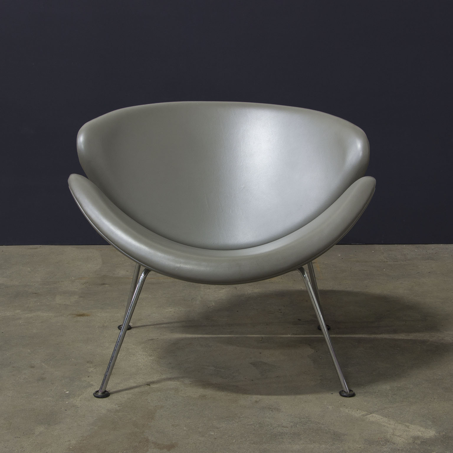 Silver Grey Leather Slice Chair, Pierre Paulin, Artifort - Image 6