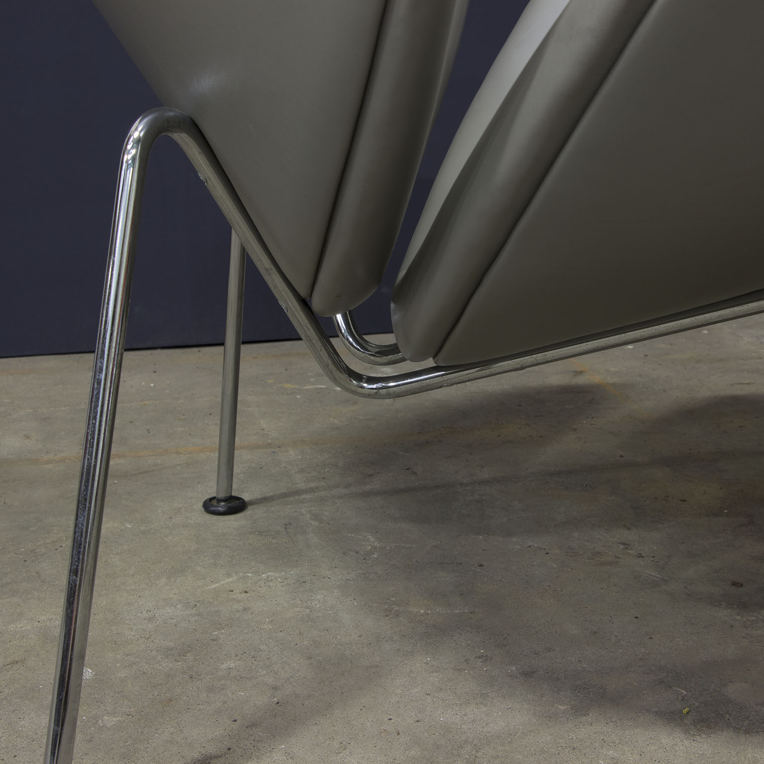 Silver Grey Leather Slice Chair, Pierre Paulin, Artifort - Image 8