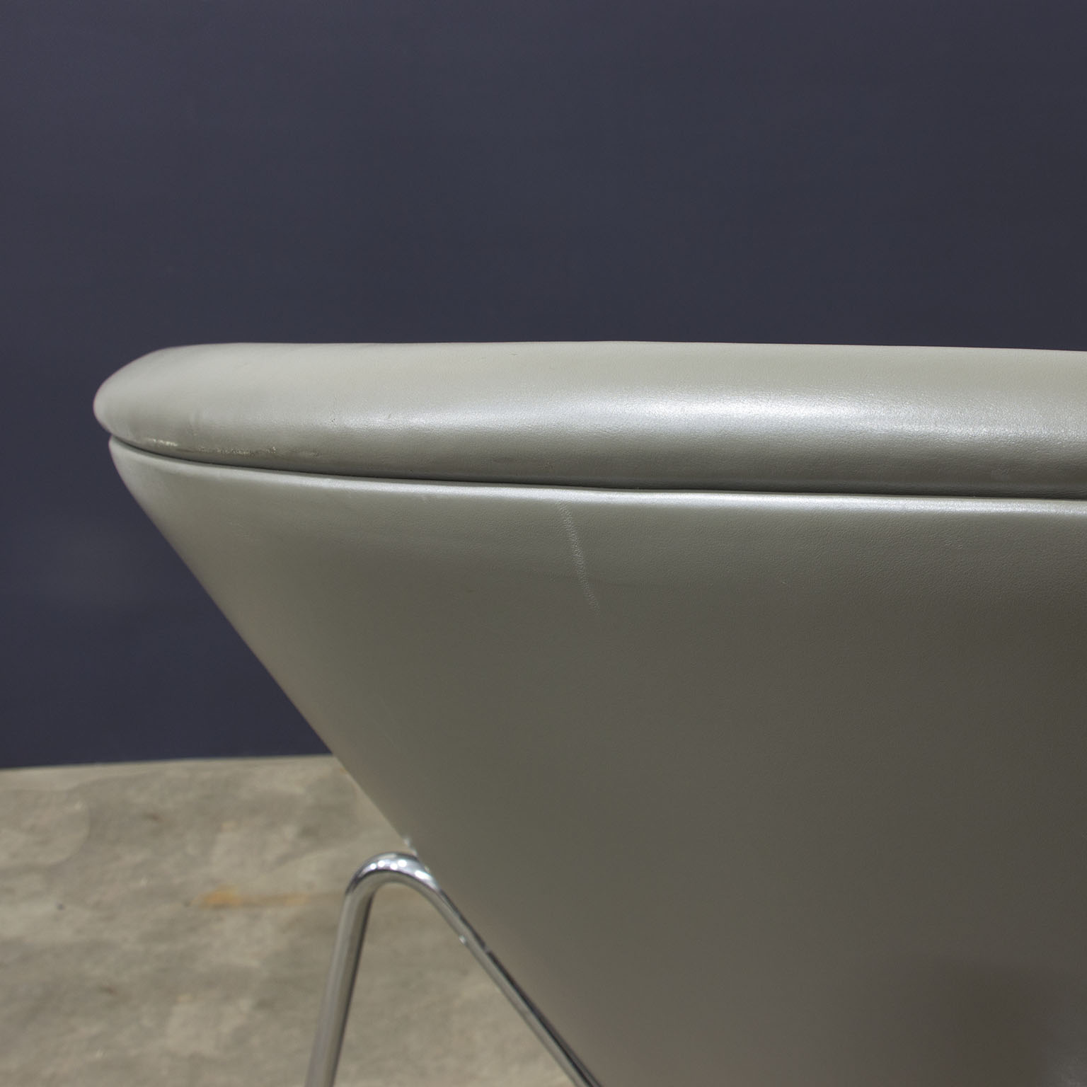 Silver Grey Leather Slice Chair, Pierre Paulin, Artifort - Image 9