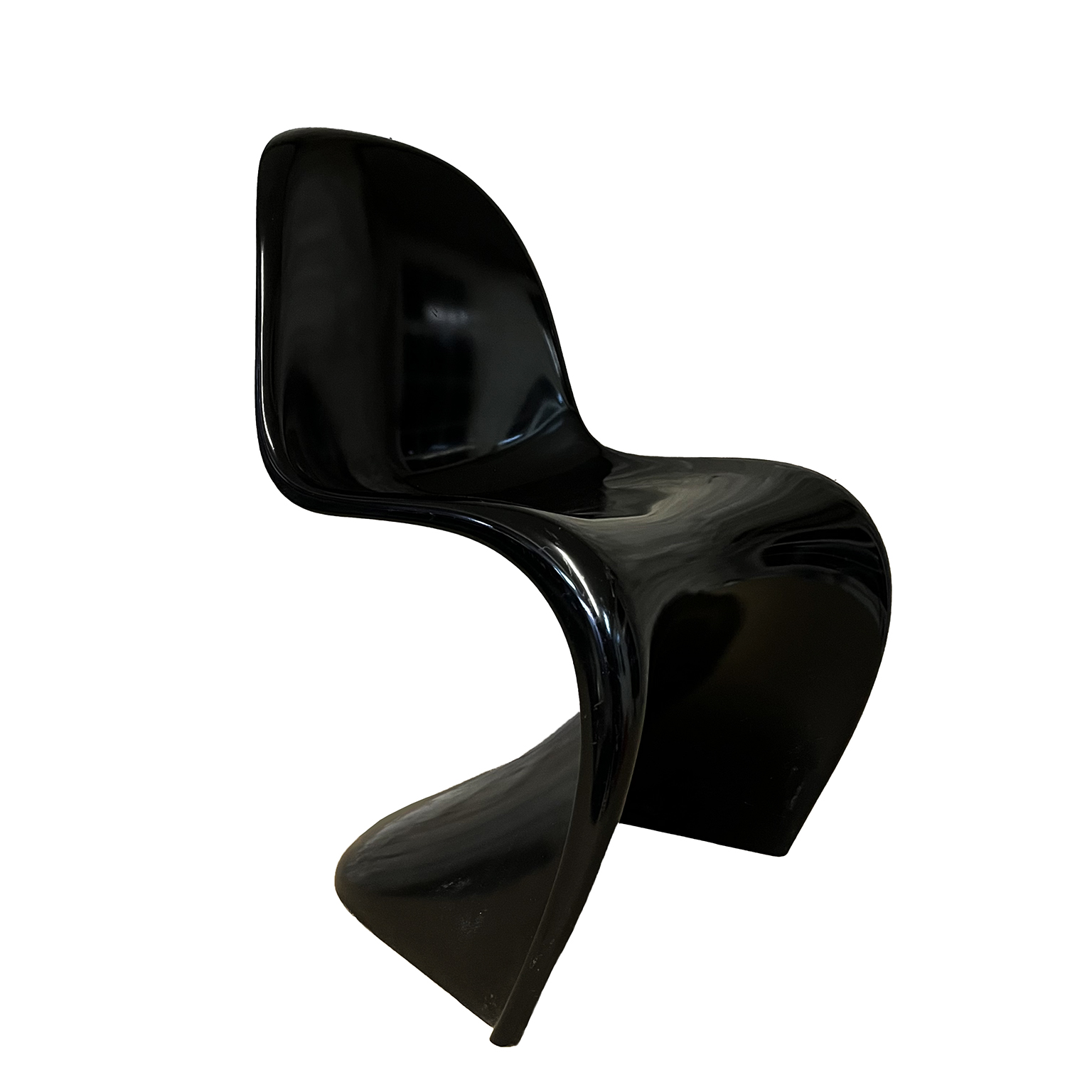 Black Stacking Chair Fiberglas, Verner Panton