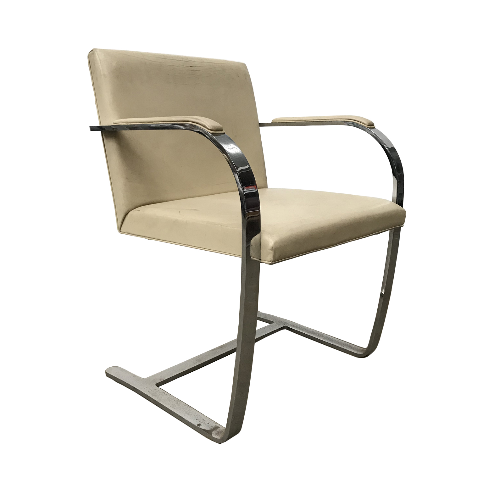 1930, Ludwig Mies van der Rohe, BRNO Flat Base Chair with Cream Leather
