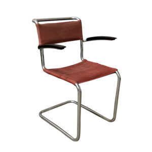 W.H. Gispen, for Gispen Culemborg, Dining Chair No. 204 in Red Canvas