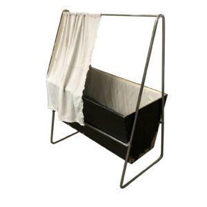 Museum Piece Unique Cradle Black Wood Chrome, circa 1930, Gispen