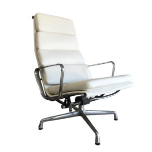 EA 222 / EA 124 by Eames for Vitra Softpad, new upholstery in White Leather