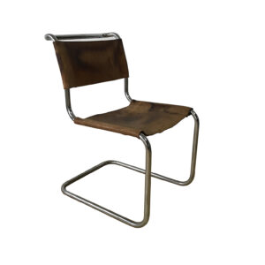 Rectangle Tube Dining Chair S33 with Natural Leather by Marcel Breuer / Mart Stam for Thonet