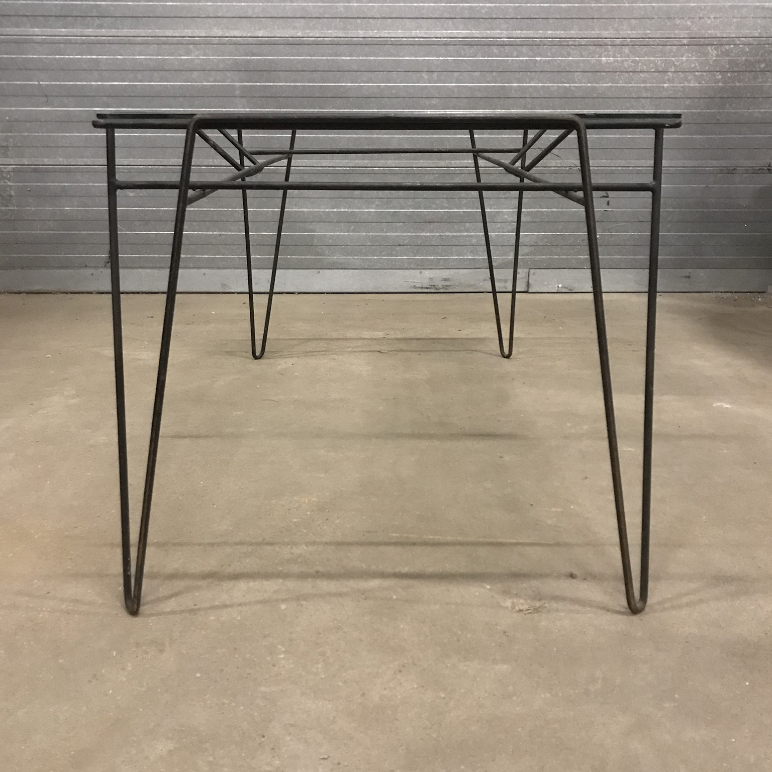 Super Elegant Dining Table, Black Metal Hairpin Legs and Glass Top, Buena de Mesquita - Image 13