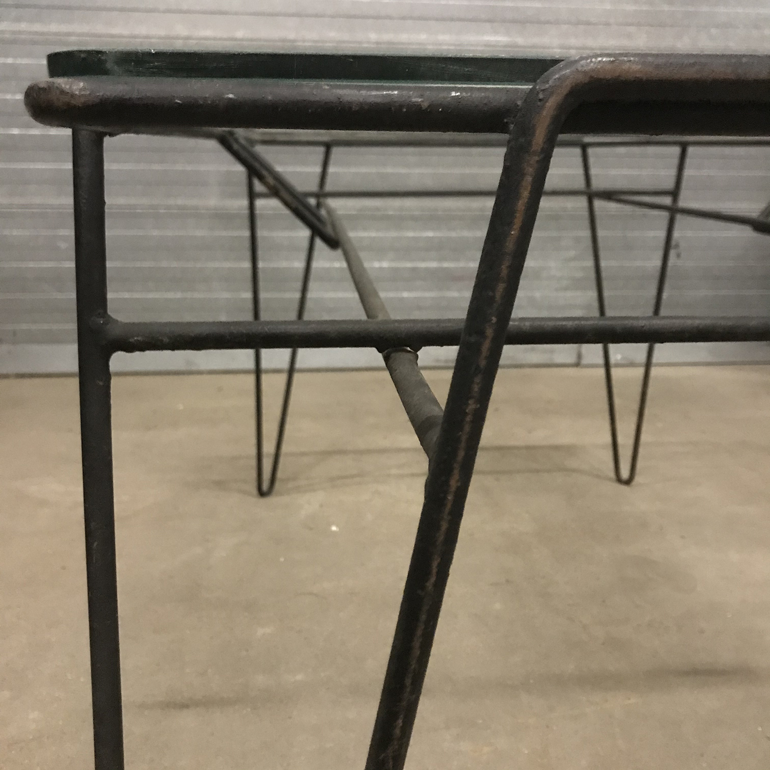 Super Elegant Dining Table, Black Metal Hairpin Legs and Glass Top, Buena de Mesquita - Image 16